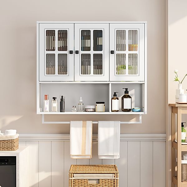 Celya Hängeschrank Badezimmer-Wandschrank, 3-türiger Wandschrank aus günstig online kaufen