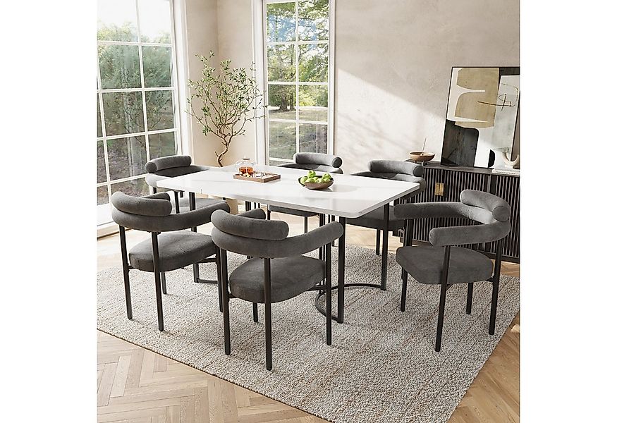 Flieks Esszimmerstuhl (Set, 6 St), 6er Set Polsterstühle Wohnzimmer Samt Kü günstig online kaufen