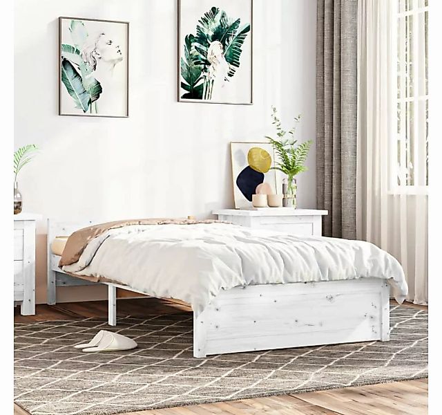 furnicato Bett Massivholzbett Weiß 100x200 cm günstig online kaufen