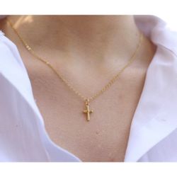 GOLDEN Kreuzkette Kleine Kreuz Halskette, 14K günstig online kaufen