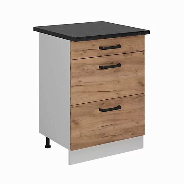 Vicco Unterschrank R-Line, Goldkraft Eiche/Weiß, 60 cm AP Anthrazit günstig online kaufen