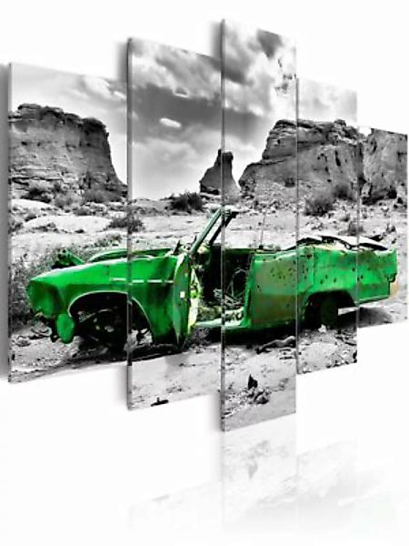 artgeist Wandbild Grünes Retro Auto in der Colorado Wüste mehrfarbig Gr. 20 günstig online kaufen
