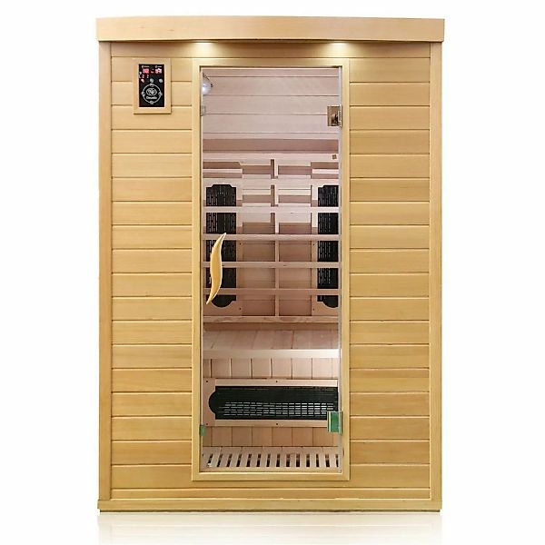Dewello Infrarotkabine Sauna Laval Plus 135cm x 105cm 2 Personen Keramik & günstig online kaufen