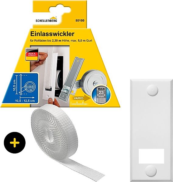 SCHELLENBERG Einlass-Gurtwickler Unterputz, inkl. Abdeckplatte weiß und Rol günstig online kaufen