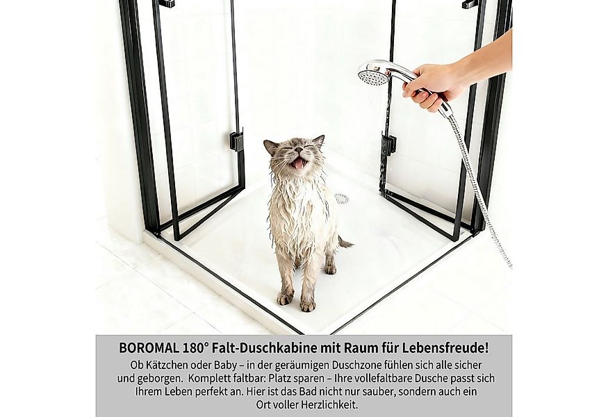 Boromal Eckdusche falttür Duschkabine 90x90 80x80 100x100 H: 195cm, BxT: 90 günstig online kaufen