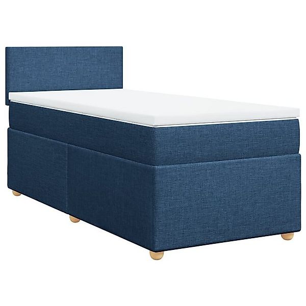 vidaXL Bett Boxspringbett mit Matratze Blau 80x200 cm Stoff günstig online kaufen