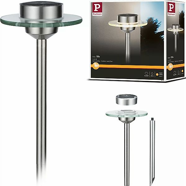 Paulmann LED Gartenleuchte "Solarspieß Ufo IP44 LED 1x0,2W Edelstahl/Klar E günstig online kaufen