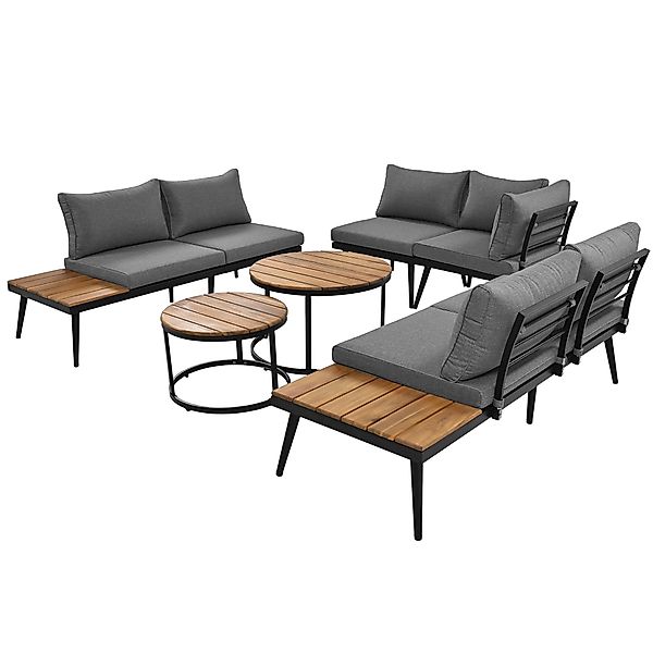 Gartenlounge-Set für 5-6 Personen, 2xZweisitzer-Sofas, 2xEinzelsessel, 2xTi günstig online kaufen