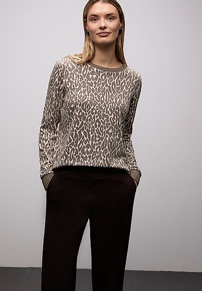 STREET ONE Langarmshirt im Leo-Jaquard-Look günstig online kaufen