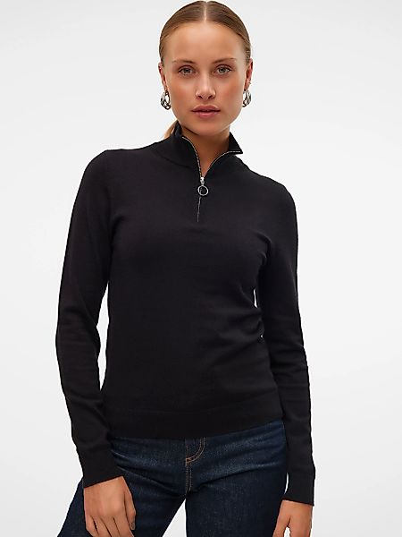 Vero Moda Stehkragenpullover VMHAPPINESS LS HIGHNECK ZIP PULL GA BOO günstig online kaufen