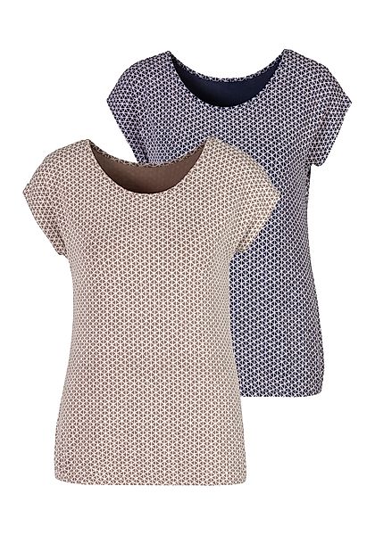 Vivance T-Shirt (2er-Pack) mit elastischem Saum günstig online kaufen