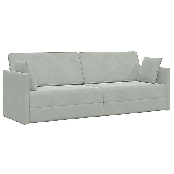 vidaXL Sofa Boden-Sofa-Bett 2-in-1 Hellgrau 213x144x60 günstig online kaufen