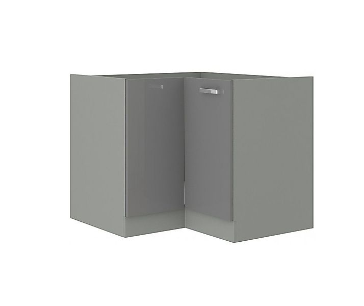 Küchen-Preisbombe Eckunterschrank 90x90 cm Küche Bianca Grey Grau Hochglanz günstig online kaufen