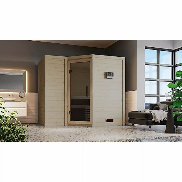 Karibu Sauna Steena 2 mit Ofen externe Stg.Natur günstig online kaufen