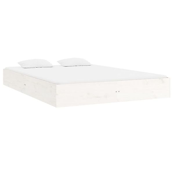 furnicato Bettgestell Massivholzbett Weiß 180x200 cm günstig online kaufen