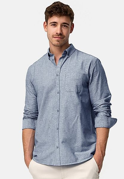 Indicode Langarmhemd Herren Kepner Herrenhemd Langarm mit Button-Down-Krage günstig online kaufen