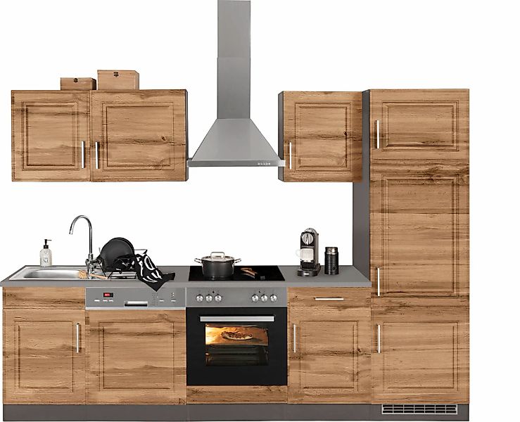 HELD MÖBEL Küchenzeile "Stockholm", Breite 280 cm, mit hochwertigen MDF Fro günstig online kaufen