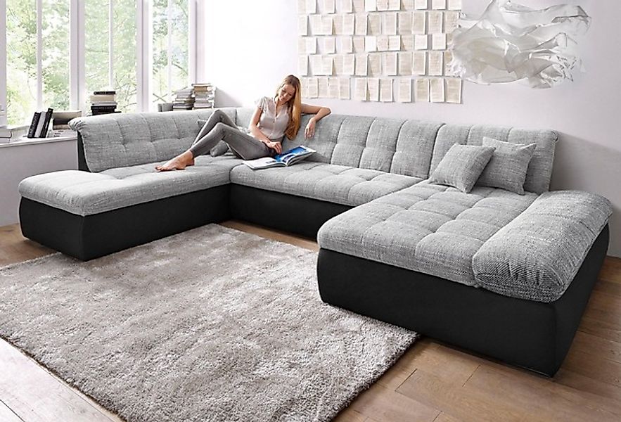 DOMO collection Wohnlandschaft »Moric U-Form, auch in Cord, Breite 353cm, v günstig online kaufen