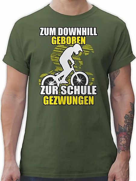 Shirtracer T-Shirt Zum Downhill geboren zur Schule gezwungen Fahrrad Beklei günstig online kaufen