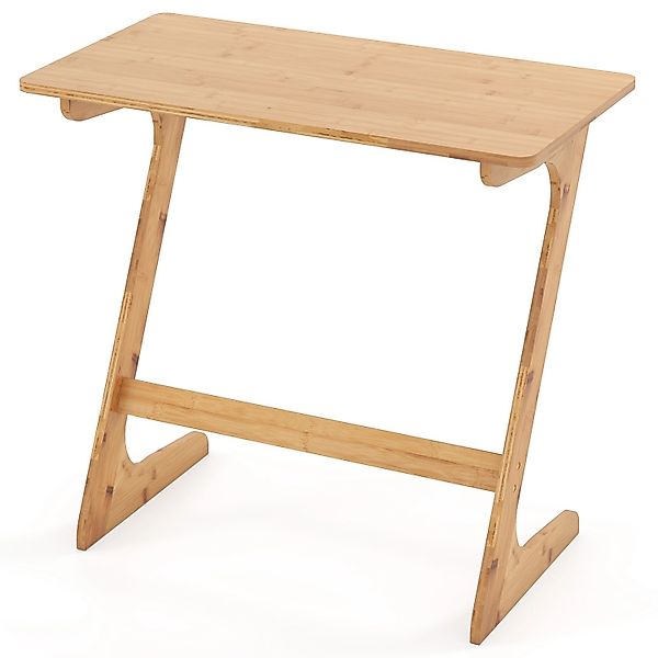 Costway Beistelltisch Z-förmiger Sofatisch Aus Für Laptop Bambus Natur günstig online kaufen