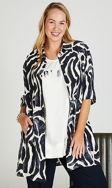 Mona Lisa Longbluse Midnight Blue aus weich fließender Viskose günstig online kaufen