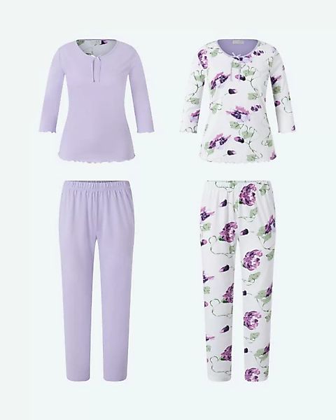 Helena Vera Pyjama mit Dekoschleife, Doppelpack günstig online kaufen