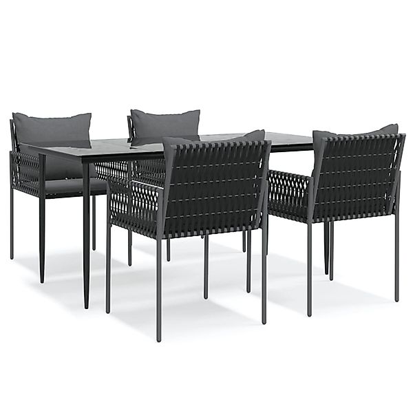 vidaXL 5-Tlg Garten-Essgruppe mit Kissen Poly Rattan und Stahl 3187059 günstig online kaufen