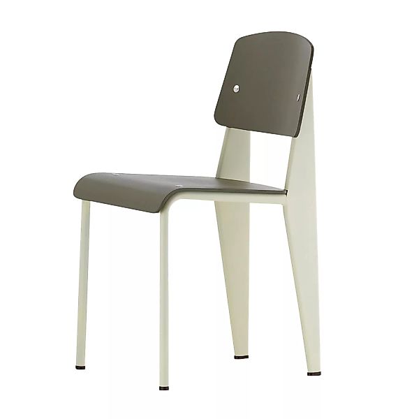 Vitra - Standard SP Prouvé Stuhl - olivgrün/Kunststoff/Gestell ecru/mit Fil günstig online kaufen