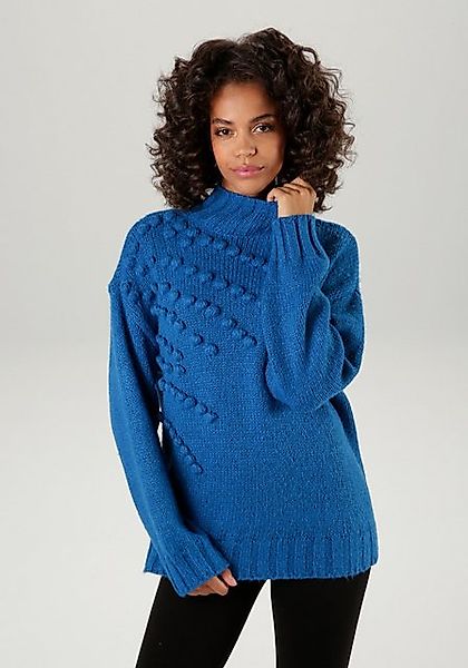 Aniston CASUAL Strickpullover mit eingestrickten, kleinen Bommeln günstig online kaufen