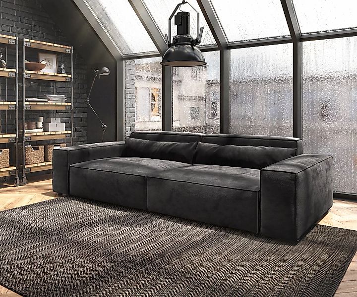 DELIFE Big-Sofa Sirpio, XL Mikrofaser Schwarz günstig online kaufen