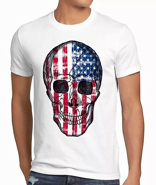 style3 T-Shirt USA Skull Totenkopf stars stripes flagge amerika knochen roc günstig online kaufen