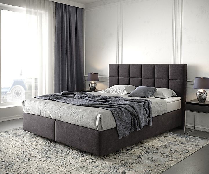 DELIFE Boxspringbett Dream-Fine, Mikrofaser Schwarz 160x200 günstig online kaufen