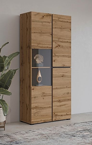 INOSIGN Vitrine "Cross, Höhe 183,5 cm, moderne grifflose Standvitrine mit 3 günstig online kaufen