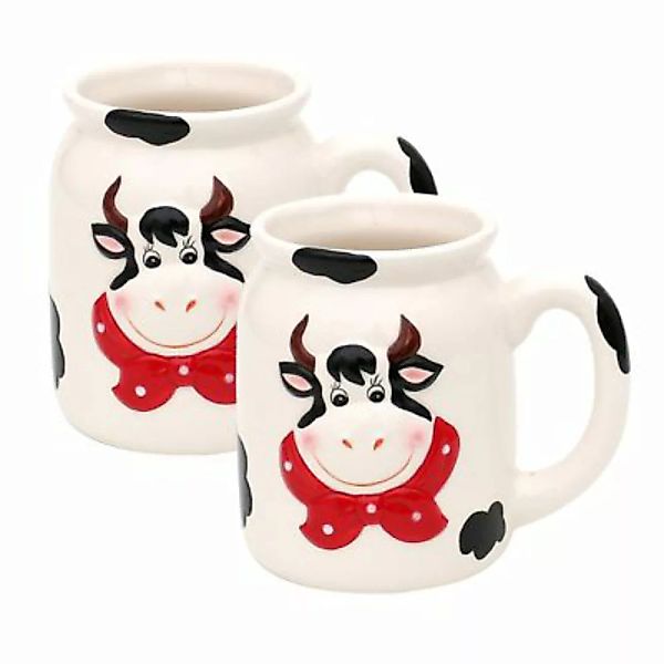 Neuetischkultur Henkelbecher Keramik, 2er Set Kuh bunt günstig online kaufen