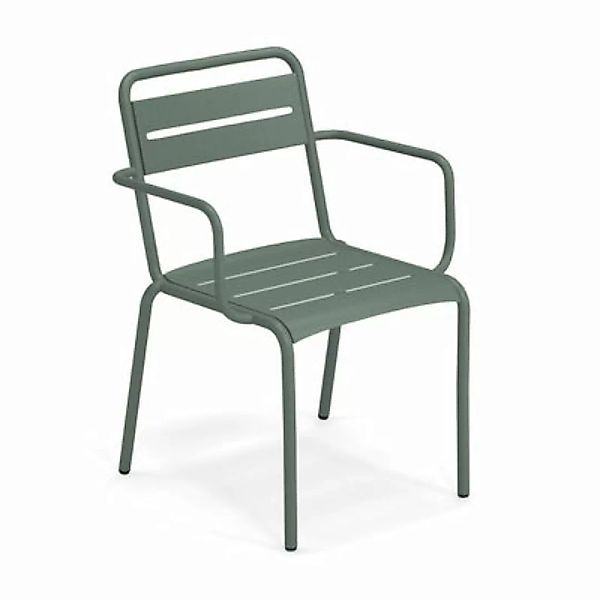 Stapelbarer Sessel Star metall grün grau / Aluminium - Emu - Grau günstig online kaufen