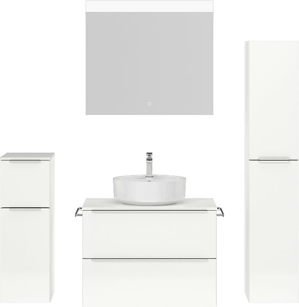 nobilia® Badmöbel-Set »Alvene«, (4 St., vormontiert, mit Soft-Close), Hochg günstig online kaufen