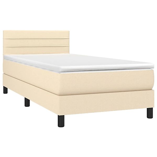 vidaXL Boxspringbett mit Matratze & LED Creme 90x190 cm Stoff 3133202 günstig online kaufen
