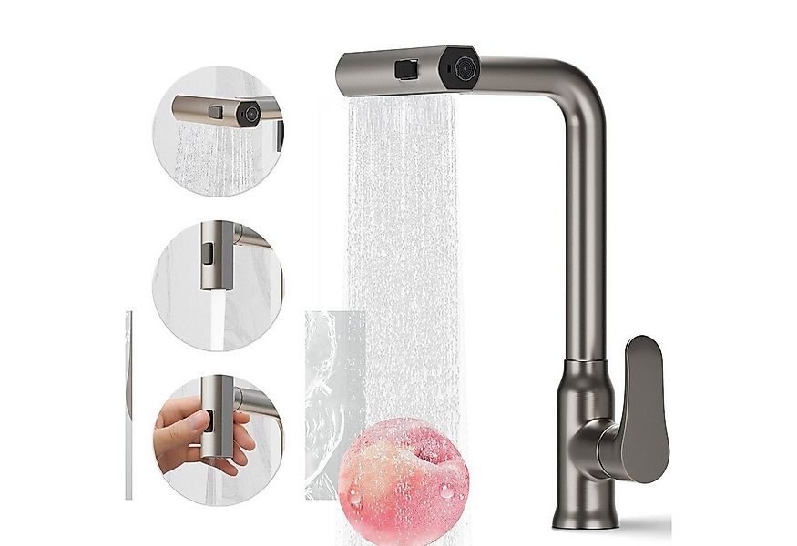 REDOM Küchenarmatur Küchenarmatur mit ausziehbarer Brause & 3 Strahlarten – günstig online kaufen