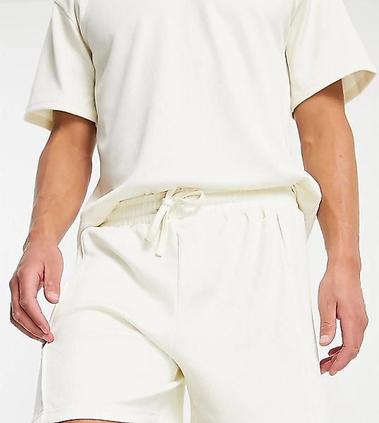 VAI21 – Gerippte Shorts in neutralem Farbton günstig online kaufen
