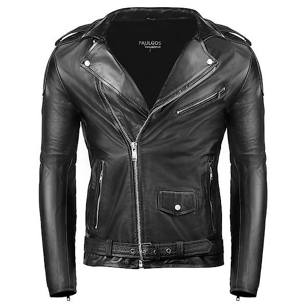 PAULGOS Lederjacke Herren Biker Jacke Motorradjacke Motorrad 100% Echtleder günstig online kaufen