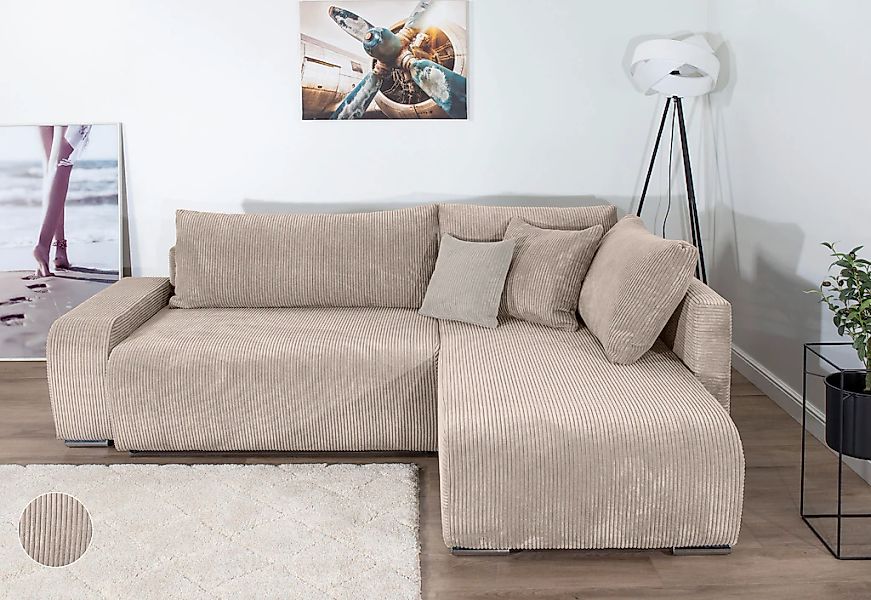 COLLECTION AB Ecksofa "Poppy, L-Form, Breite 227 cm mit Schlaffunktion" günstig online kaufen