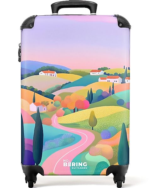 NoBoringSuitcases.com© Hartschalen-Trolley Hügellandschaft mit Pastellfarbe günstig online kaufen