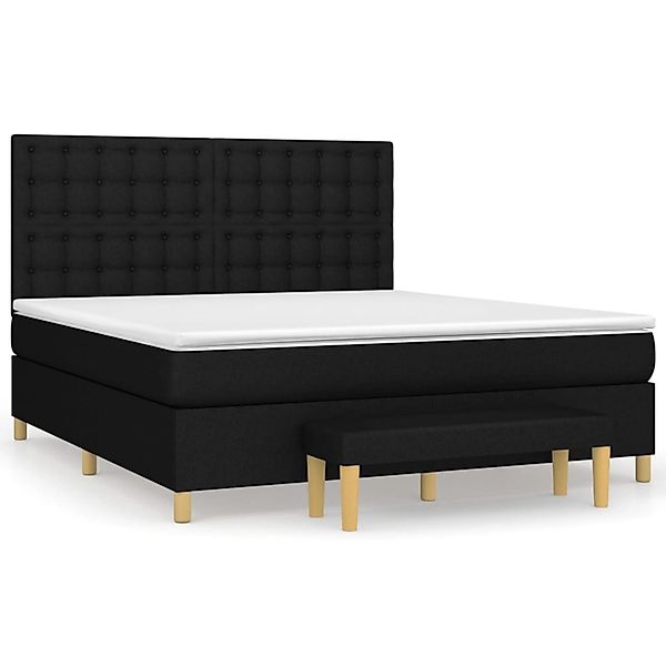 vidaXL Boxspringbett mit Matratze Schwarz 160x200 cm Stoff1367766 günstig online kaufen