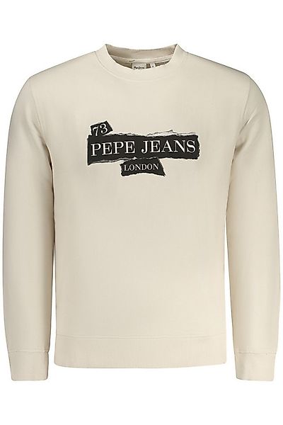 Pepe Jeans Sweatshirt Herren Sweatshirt Beige aus Bio-Baumwolle mit Druck günstig online kaufen