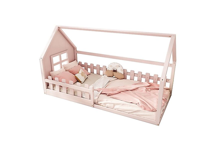 HAUSS SPOLE Kinderbett 90x200cm mit Zäune und Lattenrost Kinderbett in Haus günstig online kaufen