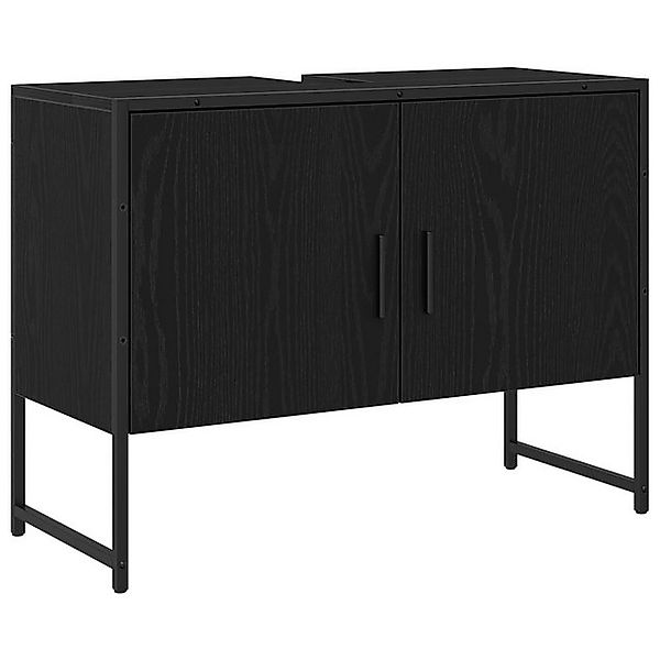 vidaXL Badezimmerspiegelschrank Badezimmer Waschbecken Schrank Schwarz Eich günstig online kaufen