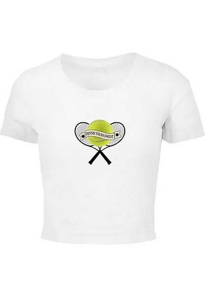 Merchcode T-Shirt Merchcode Damen Ladies Tennis Tournament Cropped Tee (1-t günstig online kaufen