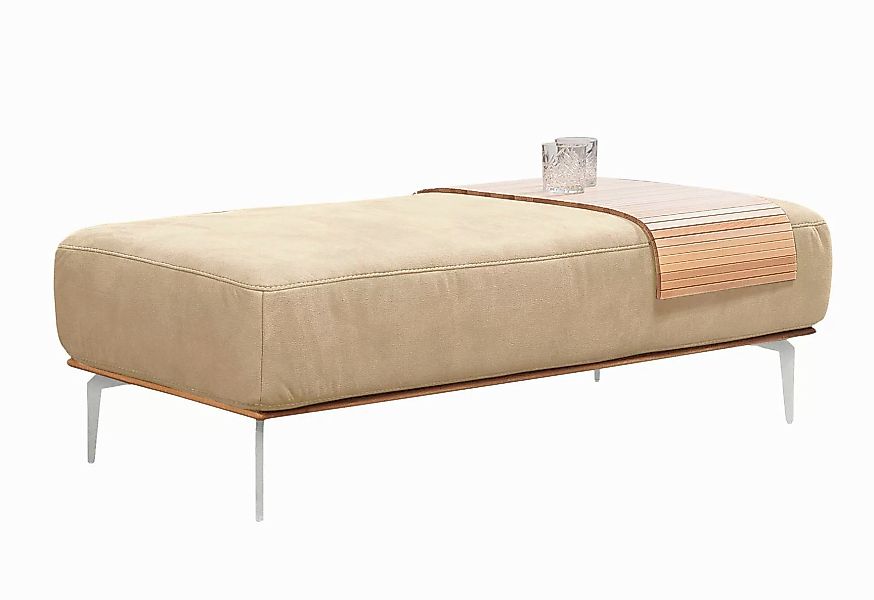 W.SCHILLIG Polsterhocker "run", mit elegantem Holzsockel, Füße in Chrom glä günstig online kaufen