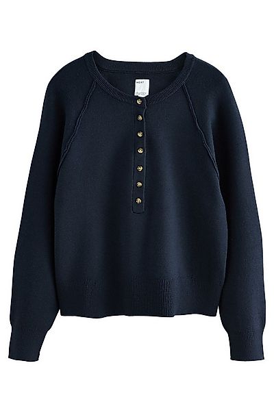 Next Rundhalspullover Strickpullover mit Knöpfen und Kragen (1-tlg) günstig online kaufen