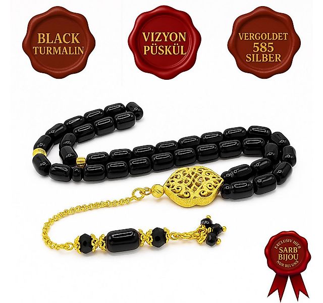 M-Punkt24 Kettenanhänger Tesbih Tespih Echte Steine Gebetskette Misbaha Ros günstig online kaufen